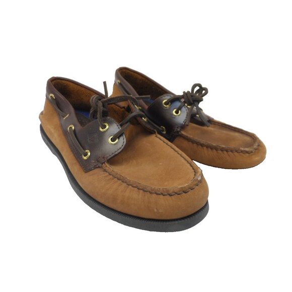 Sperry Men's Top Sider 0195412 Authentic Original 2-Eye Boat Shoe Brown Buck 9M - Picture 1 of 11